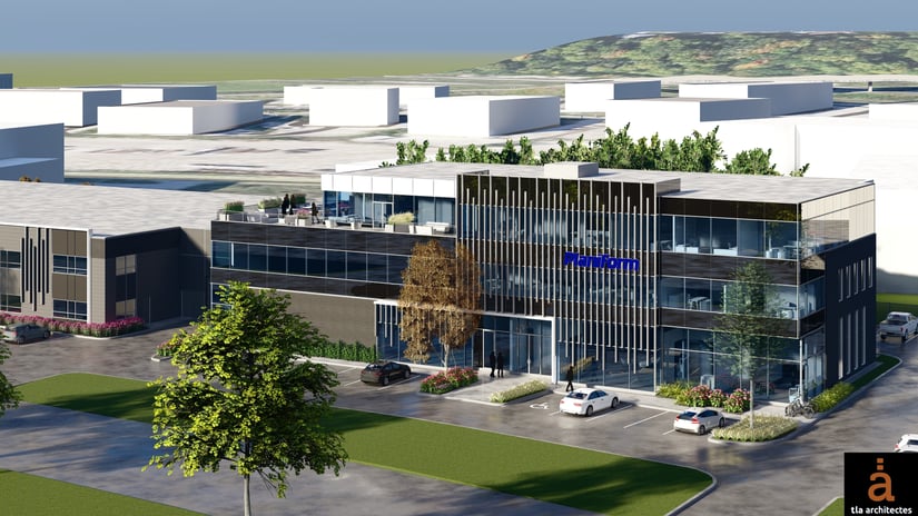 Artist's rendering of the new Planiform headquarters building