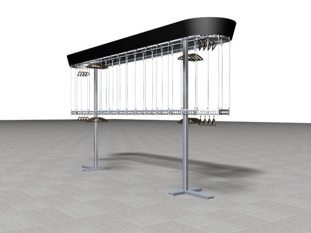 Hangers With Clothes On Garment Conveyor At Dry-cleaner's Stock Photo,  Picture and Royalty Free Image. Image 198000170.